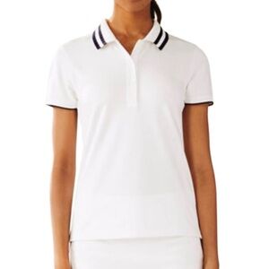 Tory Burch Sport Performance Polo W/ Pleated Collar Moisture Wicking Sz M